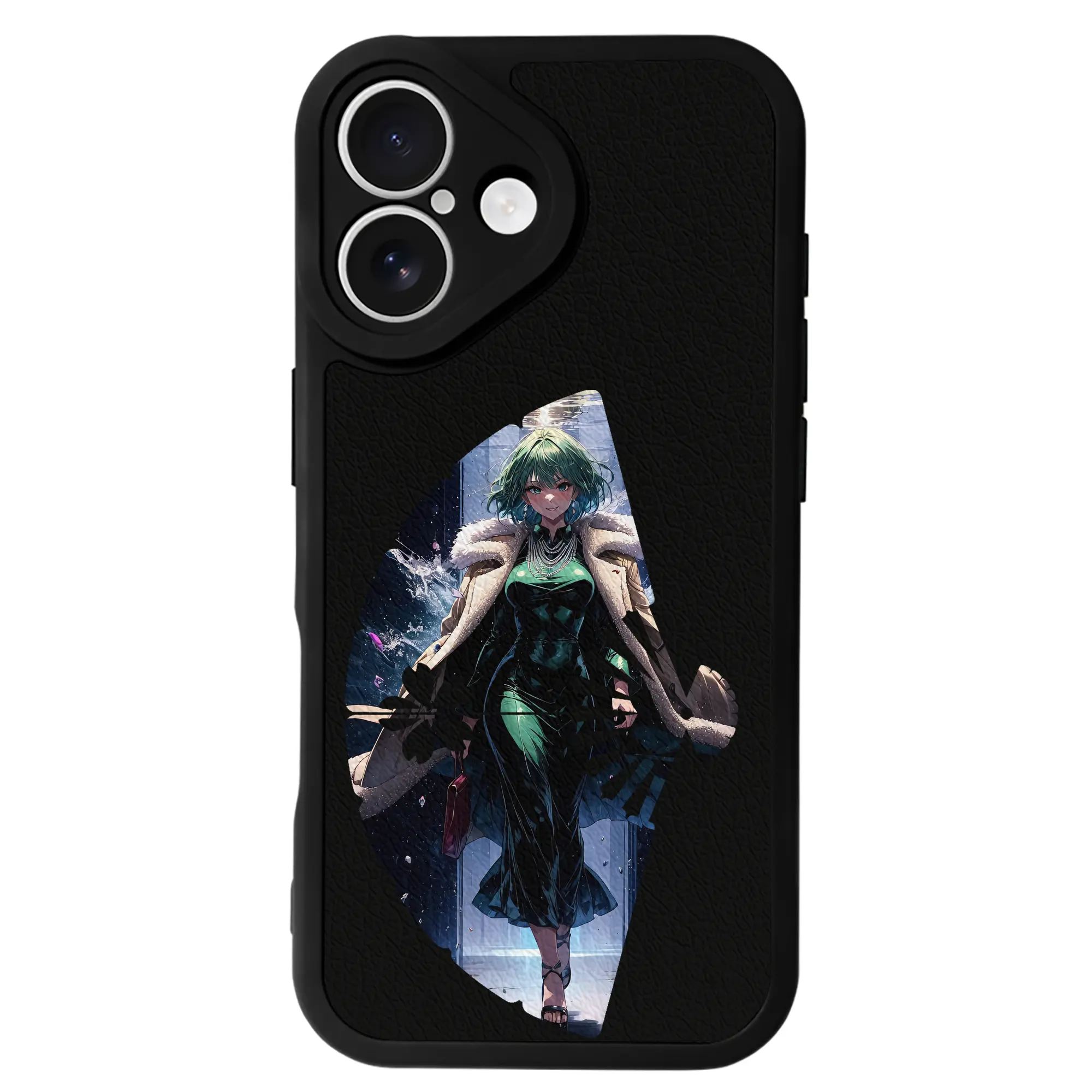 ワンパンマン グッズ 地獄のフブキ - IPhone 16シリーズ対応 ・ シリコンスマホケース ・ レザー調 ・ 高精度フィット ・ 耐衝撃 ・ ワイヤレス充電対応 ・ 精密カット